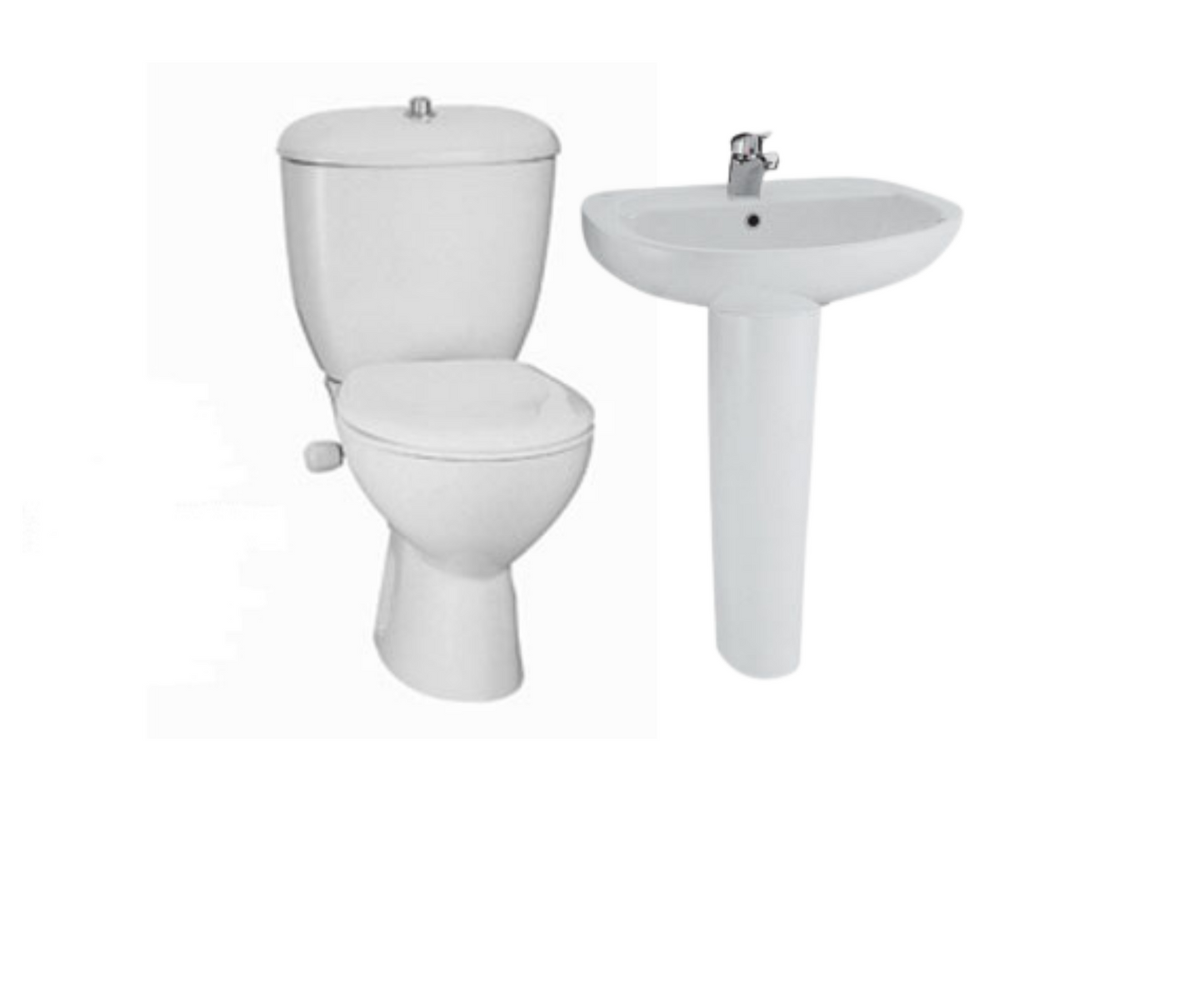 طقم حمام صوفيا مرحاض كامل سيديلى - و حوض مقاس 62 سم بالعامود الطويل من أيديال ستاندرد