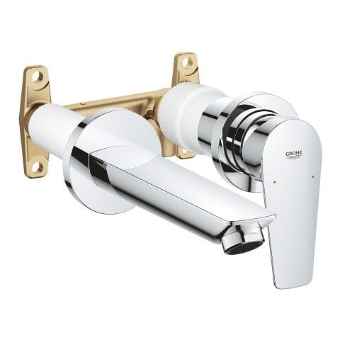 خلاط حوض الحمام الدفن باو ايدج باللون الفضي من جروهي بالوش و الجسم 20474001 GROHE BauEdge