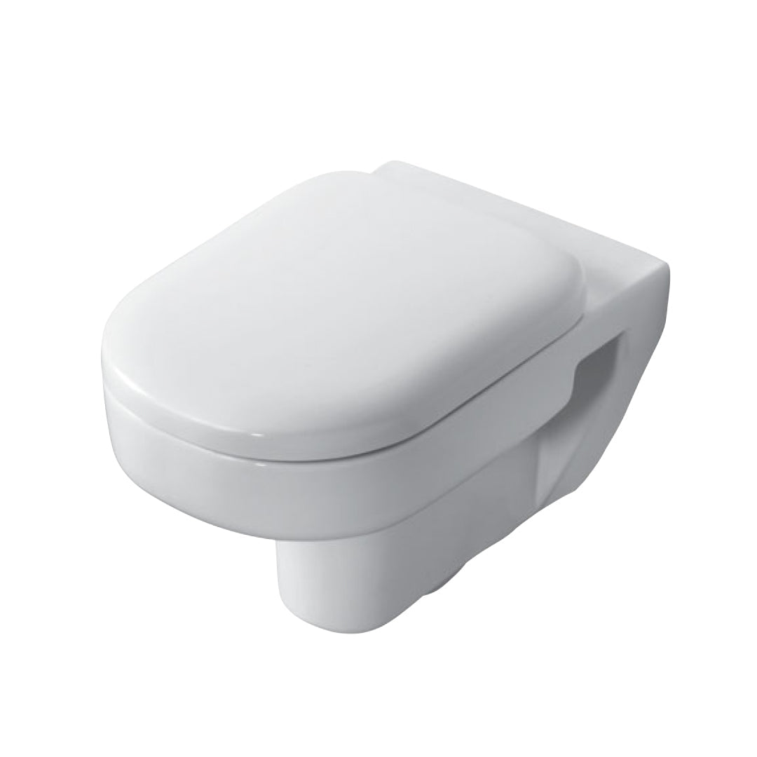 مرحاض معلق ايديال ستاندرد بلايا بالسيديلي ذاتي الغلق والشطاف الداخلي ) ومجموعة التثبيت لون ابيض