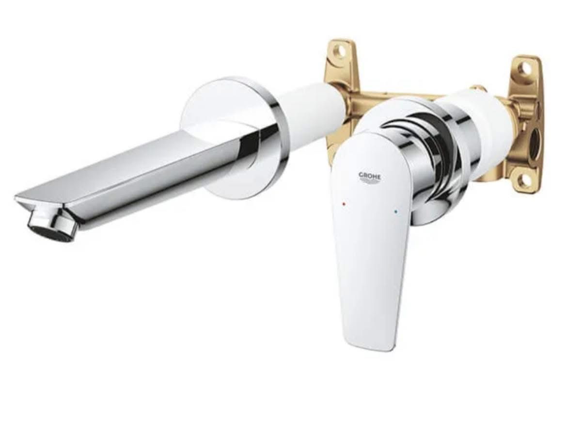 خلاط حوض الحمام الدفن باو ايدج باللون الفضي من جروهي بالوش و الجسم 20474001 GROHE BauEdge