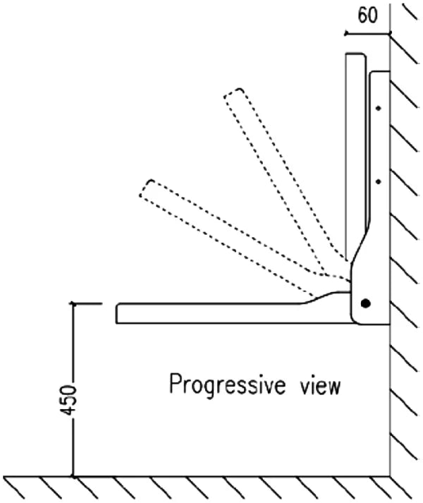 كرسي شاور بيورا كومفورت بظهر SS CB P 20 اللون براون قابل للطي كومباكت HPL مقاس 30 × 40 سم