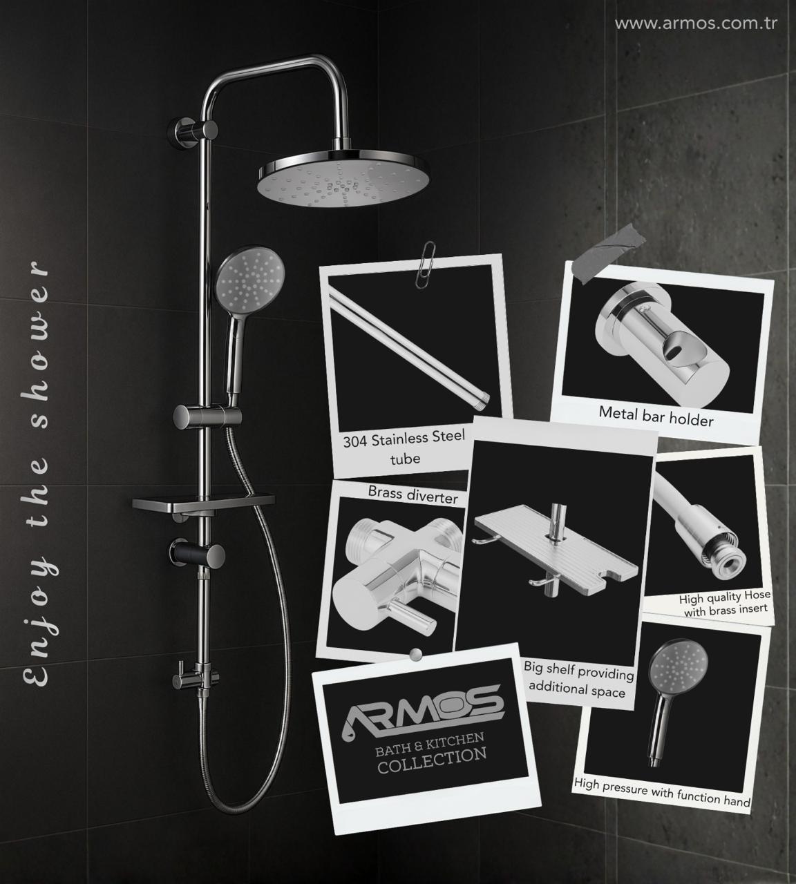 مسطرة دش (٢×1) دائرى بالكامل كود 13 RDS مثبتات معدن&ليات حرارى &صبانة رف كبير من أرموس تركى لون نيكل