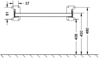كرسي شاور بيورا بدون ظهر ميوز SS MT P 20 اللون تيرا قابل للطي كومباكت HPL مقاس 30 × 40 سم
