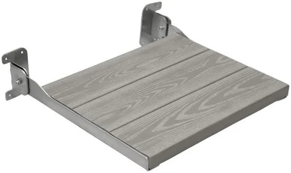 كرسي شاور بيورا بدون ظهر ميوز SS ML P 20 اللون لايت جراي قابل للطي كومباكت HPL مقاس 30 × 40 سم