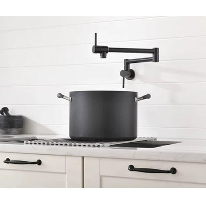 Pot Filler حنفية بوتاجاز / حنفية  مطبخ تركب فوق بوتجاز مثبته علي الحائط قابل للطي اللون اسود