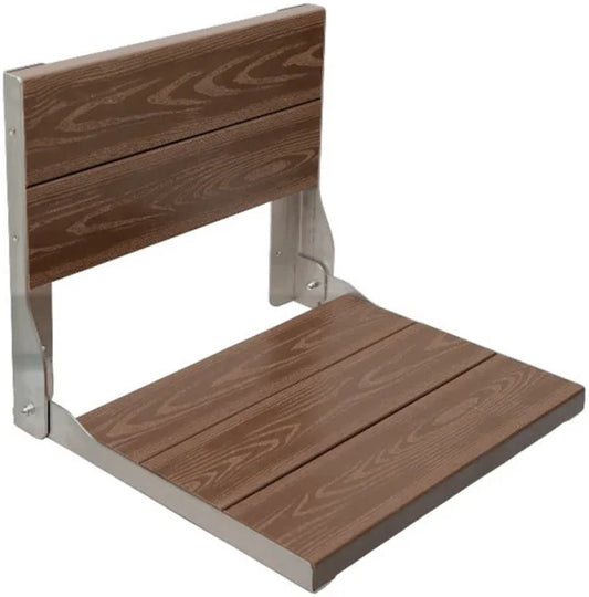 كرسي شاور بيورا كومفورت بظهر SS CB P 20 اللون براون قابل للطي كومباكت HPL مقاس 30 × 40 سم