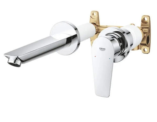 خلاط حوض الحمام الدفن باو ايدج باللون الفضي من جروهي بالوش و الجسم 20474001 GROHE BauEdge