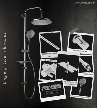 مسطرة دش (٢×1) دائرى بالكامل كود 13 RDS مثبتات معدن&ليات حرارى &صبانة رف كبير  من أرموس تركى لون نيكل