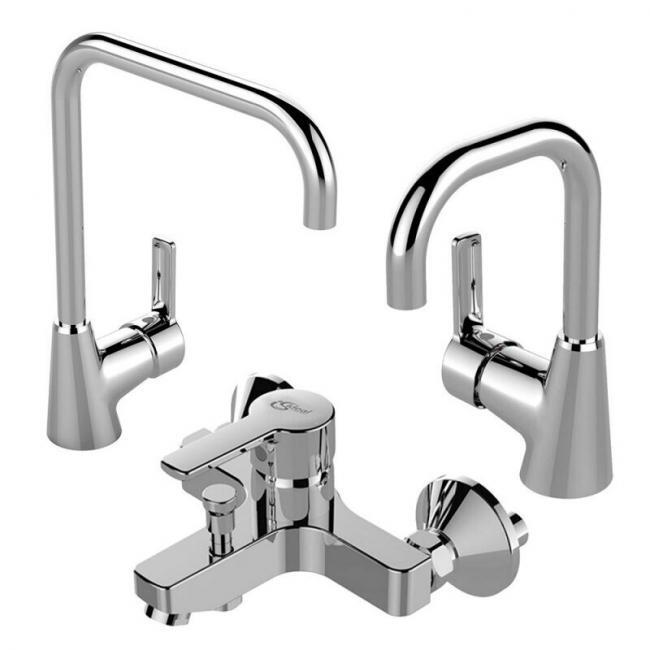 طقم خلاطات ايديال ستريم عالي بمطبخ شجرة من ايديال ستاندرد