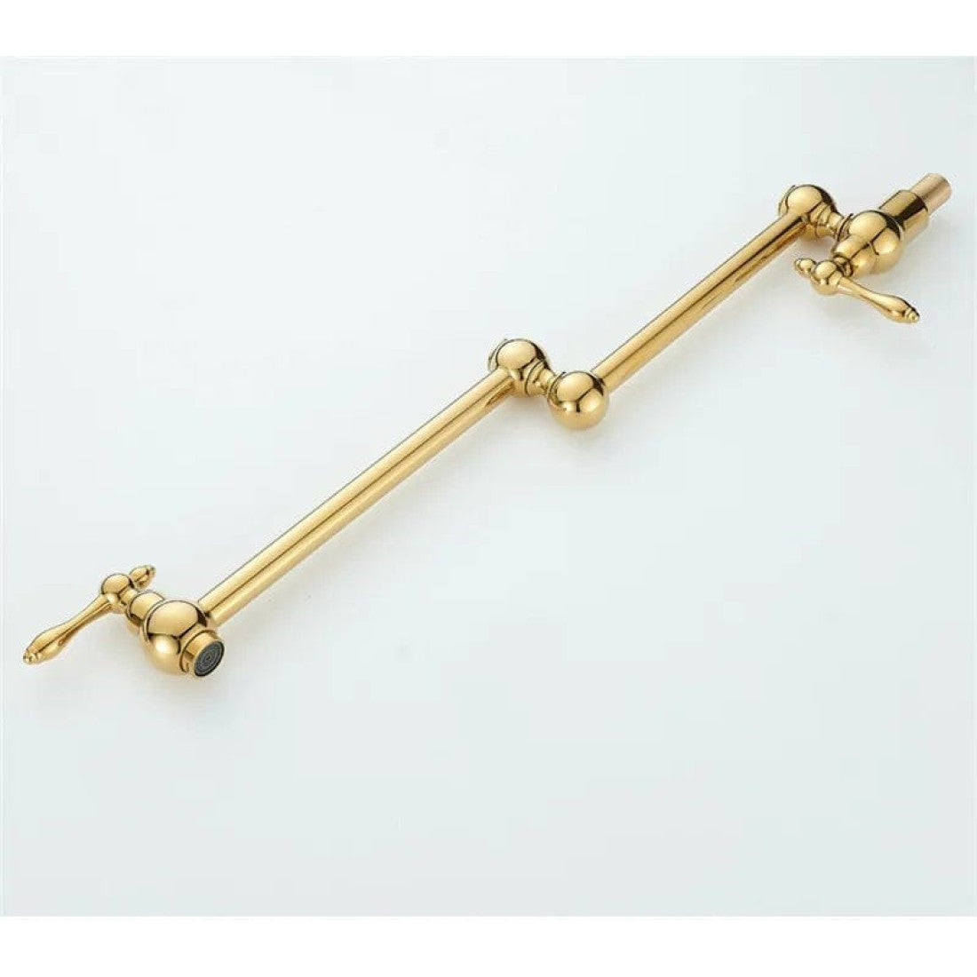 Pot Filler حنفية بوتاجاز كلاسيك / حنفية مطبخ حديث مثبت على الحائط تركب فوق البوتاجاز قابل للطي اللون ذهبي لامع