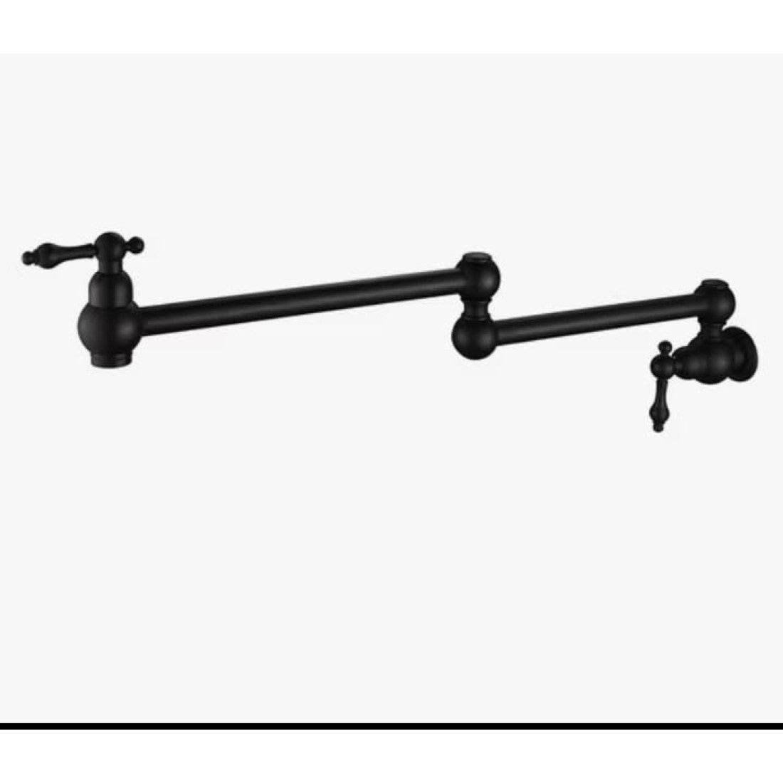 Pot Filler حنفية بوتاجاز كلاسيك / حنفية مطبخ حديث مثبت على الحائط تركب فوق البوتاجاز قابل للطي اللون اسود